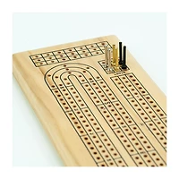 Cribbage Board Solid Natural Wood