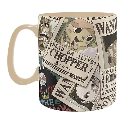 Abystyle One Piece Straw hat Crew Magic Heat Change Ceramic Coffee Tea Mug Wanted Amd Coaster Set