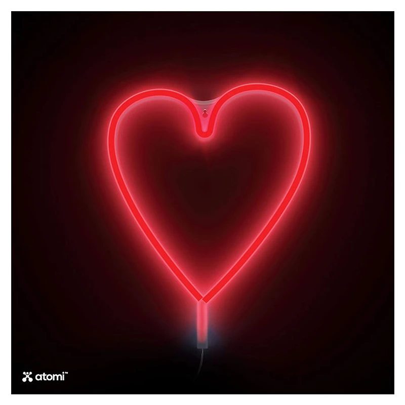 Red Heart Neon LED Light USB Powered