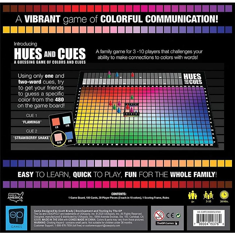 USAOPOLY HUES and CUES Vibrant Color Guessing Game