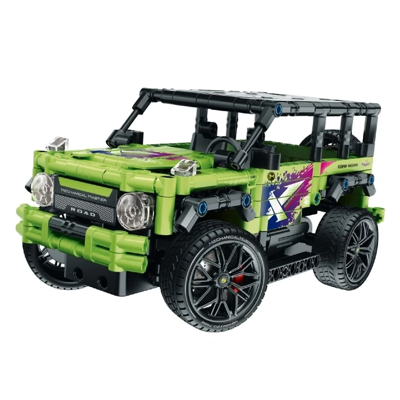 Block Building Kit Green Jeep with Remote Control R/C 484 Pieces