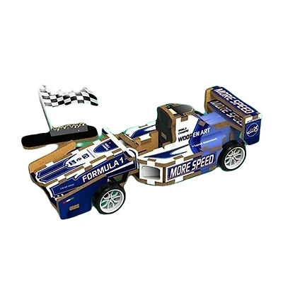 3D Wood Puzzle F1 Racing Car with Pull Back 26 Pieces