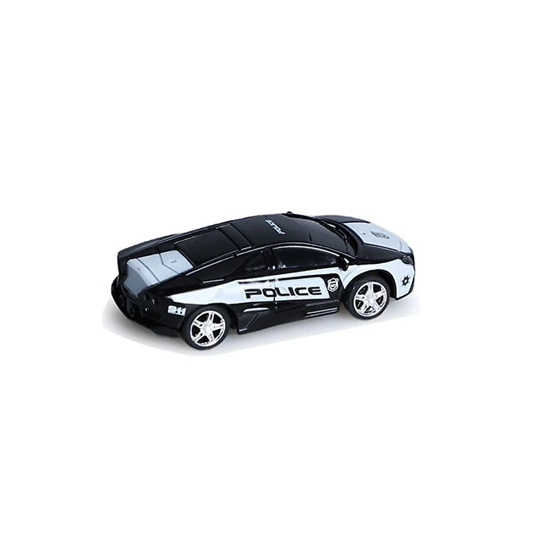 RC Mini Police Car Black and White 1:64 Scale