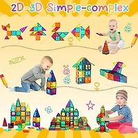 Tradeopia 102 Pieces Magnetic Tiles, Magnetic Building Blocks Set