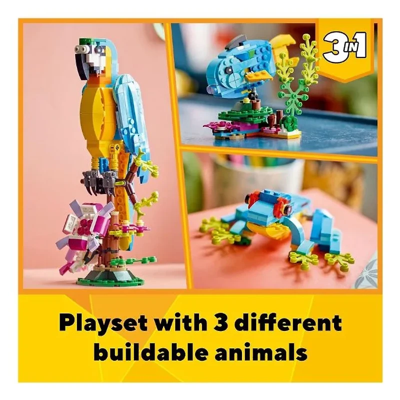 LEGO Creator 3 in 1 Exotic Parrot Building Toy Set