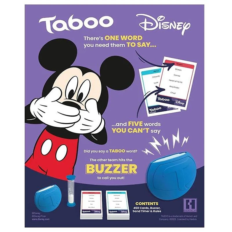 Taboo Party Board Game Disney Edition