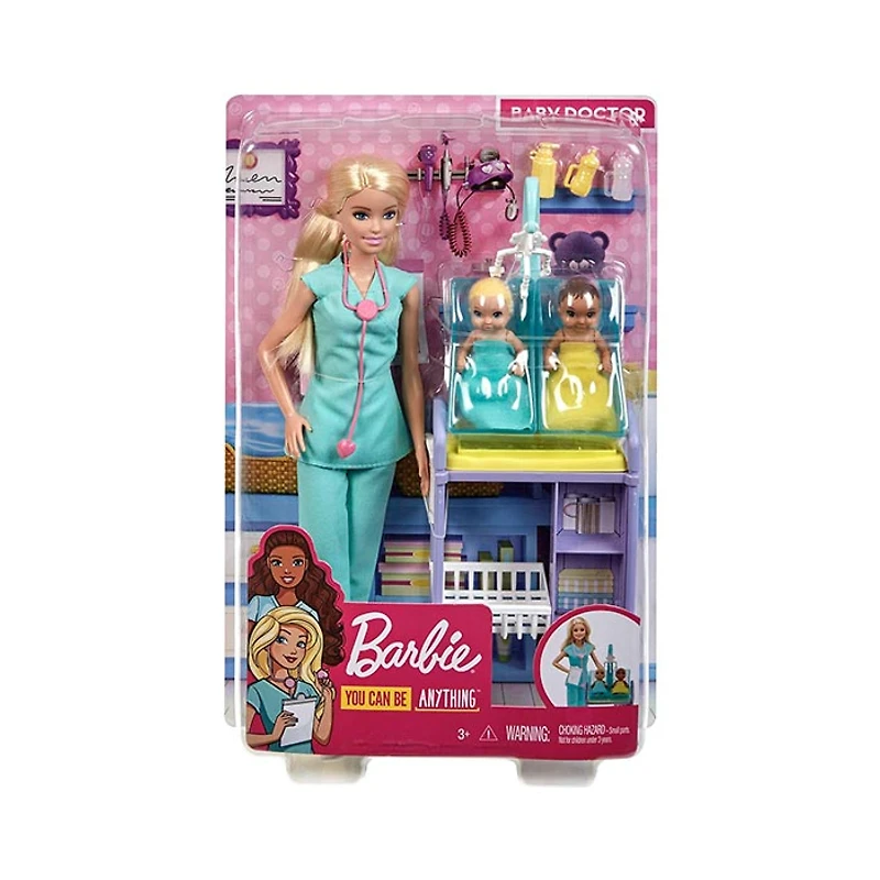 Barbie Doctor Baby Playset Blonde Doll With 2 Infant Dolls