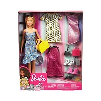 Barbie Doll And Fashion Clothing Set Accessories With 4 Complete Outfits