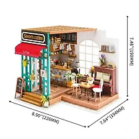 3D Wooden Puzzle Simon’s Coffee Cafe Fully Assembled with Display Case