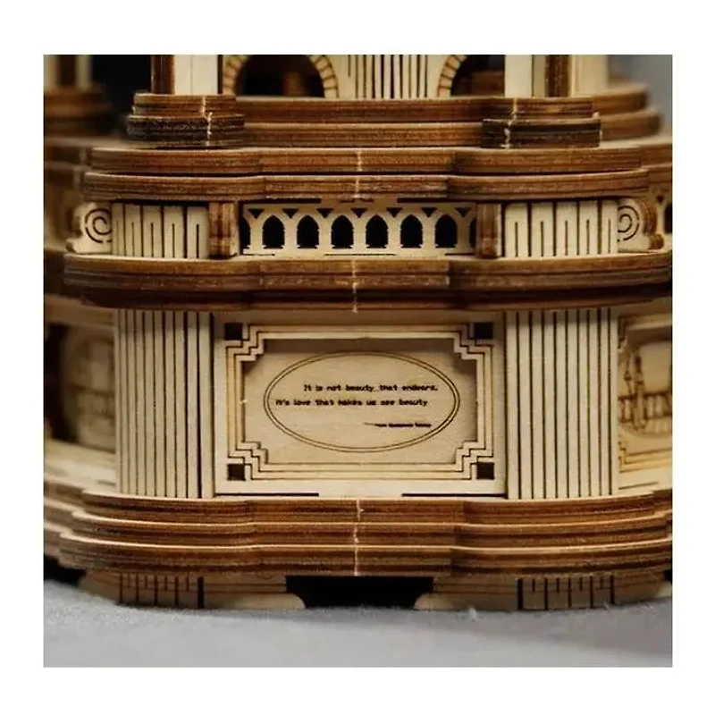 3D Wooden Puzzle Music Box Victorian Lantern Fully Assembled With Display Case