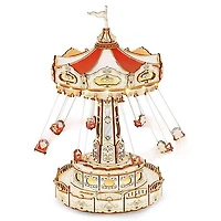ROKR 3D Wooden Puzzle Swing Ride Music Box Fully Assembled with Display Case