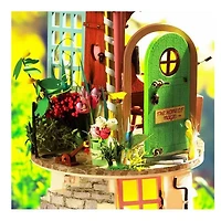 3D Wooden Bloomy House Secluded Neighbour Fully Assembled With Display Case