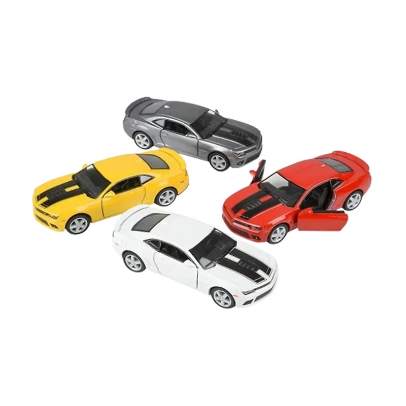 Diecast Metal Car Chevrolet Camaro Pullback 1:38 With Stripes Single Assorted (Random Pick)