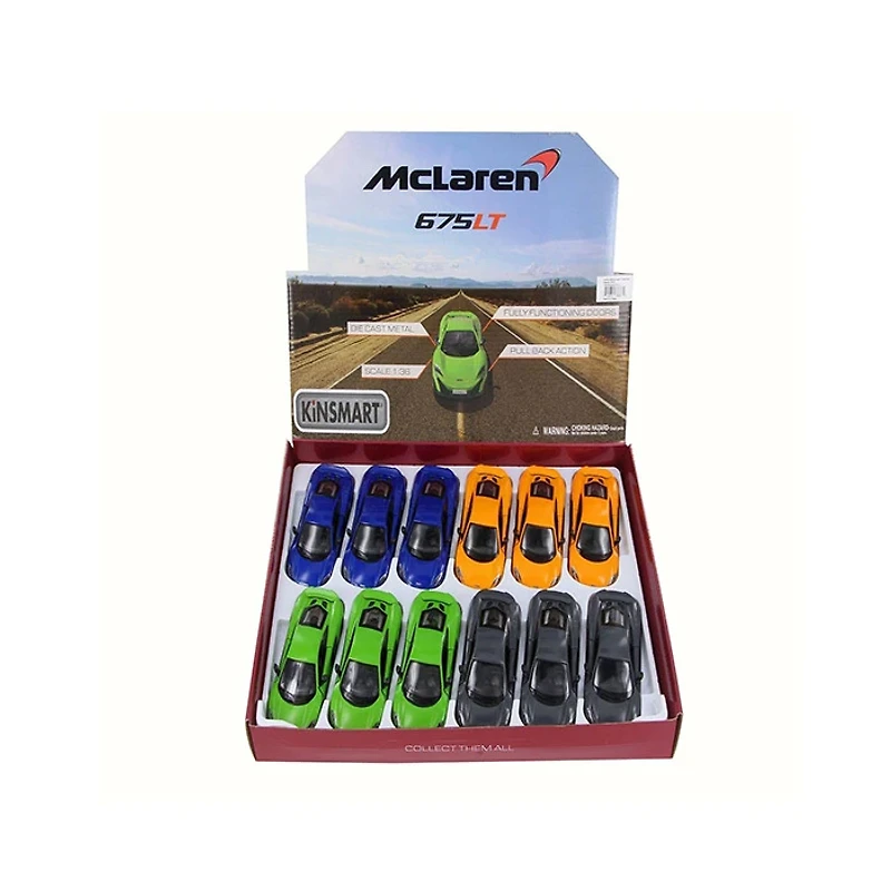 Diecast Car McLaren 675LT Pullback 1:36 Scale Race Track Toys Single Assorted (Random Pick)