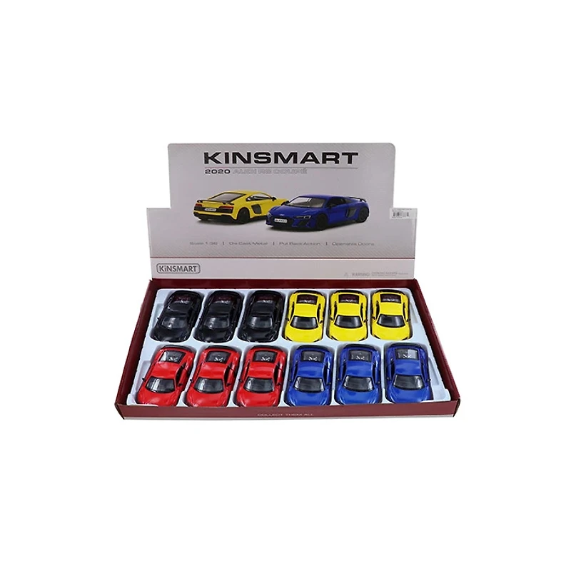Diecast Audi Car R8 1:38 Pullback Race Track Toys Single Assorted (Random Pick)