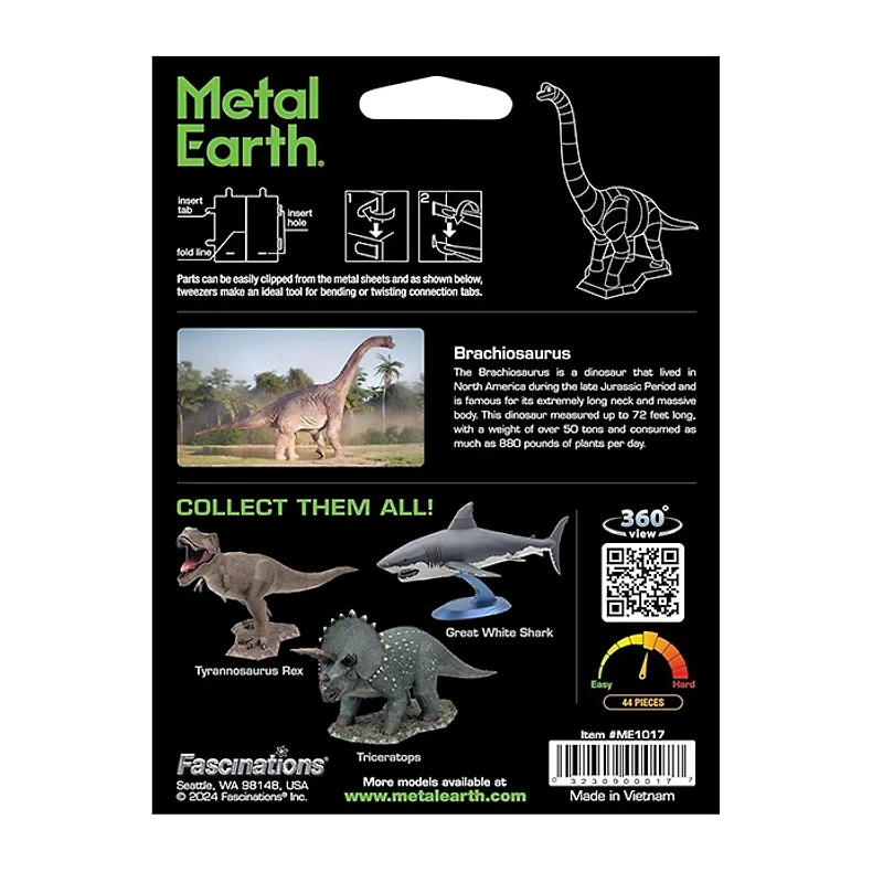 Metal Earth Brachiosaurus Dinosaur 3D Model Kit For Age 14 And Up