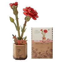 3D Wooden Puzzle DIY Red Carnation