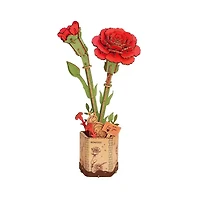 3D Wooden Puzzle DIY Red Carnation