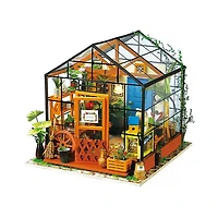 3D Wooden Puzzle Cathy’s Flower House with Display Case
