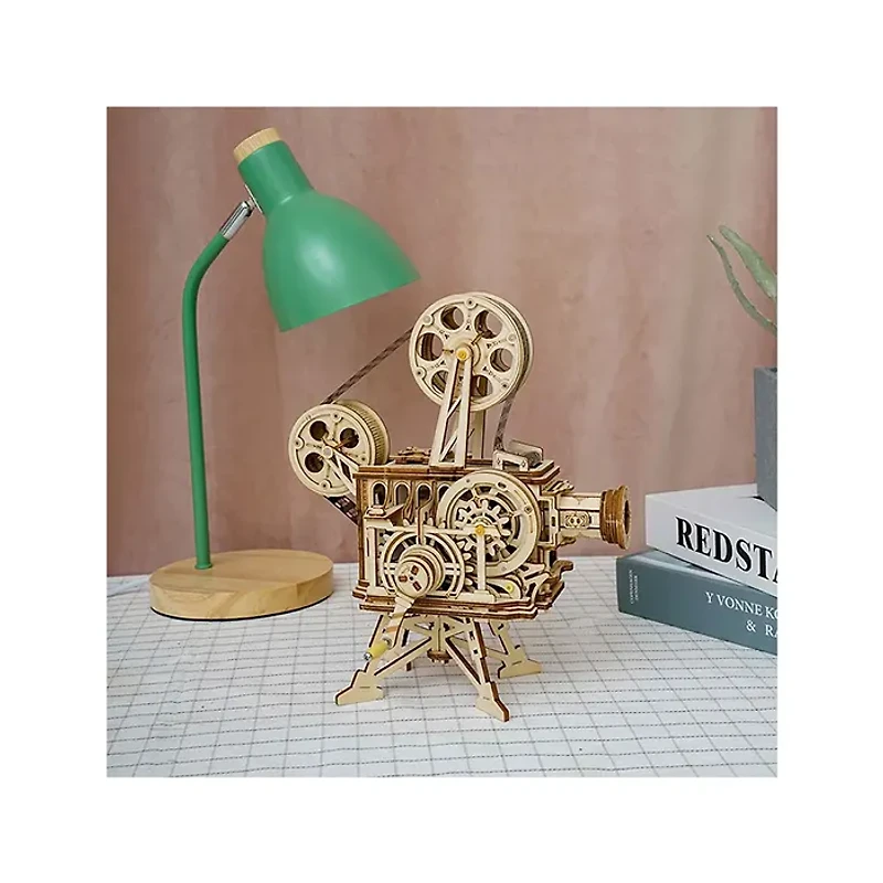 3D Wooden Puzzle Vitascope Movie Projector with Display Case