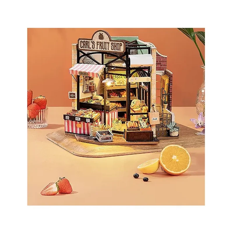 3D Wooden Puzzle Carl’s Fruit Shop with Display Case