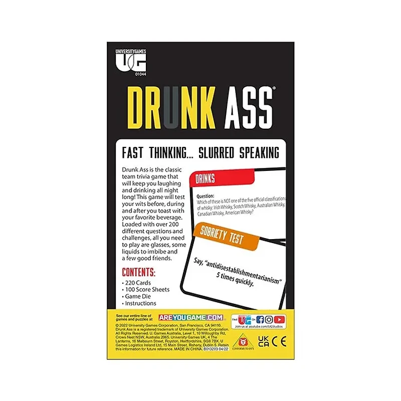 Drunk Ass Team Trivia Game