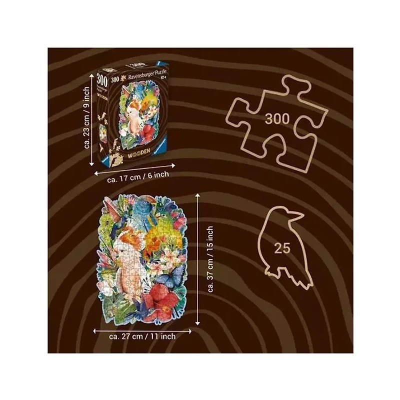 Ravensburger Beautiful Birds Wooden Jigsaw Puzzle – 300 Pieces