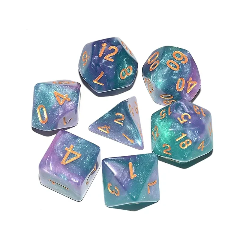 Tradeopia D&D Mini Dice 7 Piece Sets Assorted Colors (Random Pick)