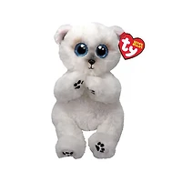 TY Beanie Bellies Wuzzy Polar Bear White 8 Inches