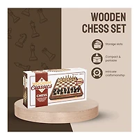 Tradeopia Wooden Classics Chess Folding 12 Inch
