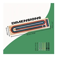 Tradeopia Wooden Cribbage Board Game 3 Track Tricolor Set