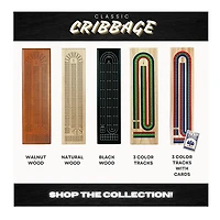 Tradeopia Wooden Cribbage Board Game 3 Track Tricolor Set