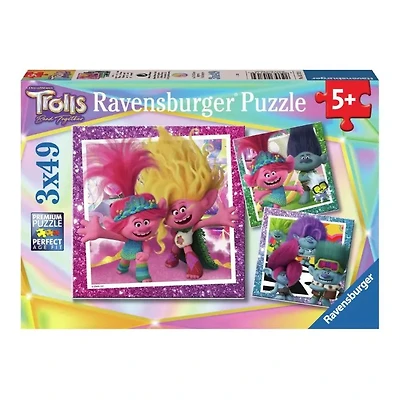 Trolls Band Together Can’t Stop the Pop 3X49 Pieces Jigsaw Puzzle