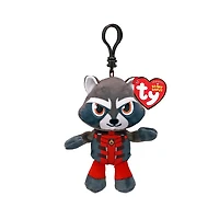 TY Beanie Baby Rocket Racoon Floppy Clip 5 Inch