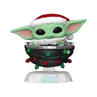 Funko Pop! Star Wars Grogu with Santa Hat in Pram