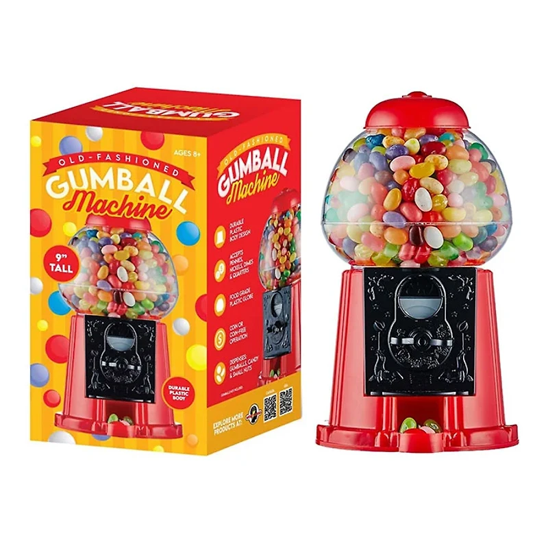 Tradeopia Old Fashioned Gumball Machine Plastic Body 9 Inch