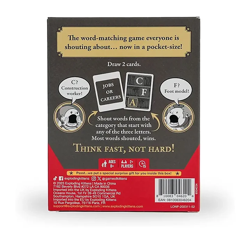 Exploding Kittens Really Loud Librarians Grab And Game
