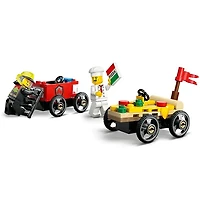 LEGO City Pizza Vs Fire Truck Race Car Pack 70 Pieces