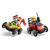 LEGO City Pizza Vs Fire Truck Race Car Pack 70 Pieces