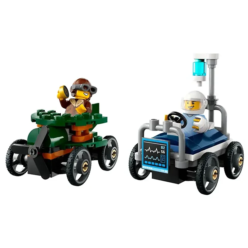 LEGO City Airplane Vs Hospital Bed Race Car Pack 70 Pieces