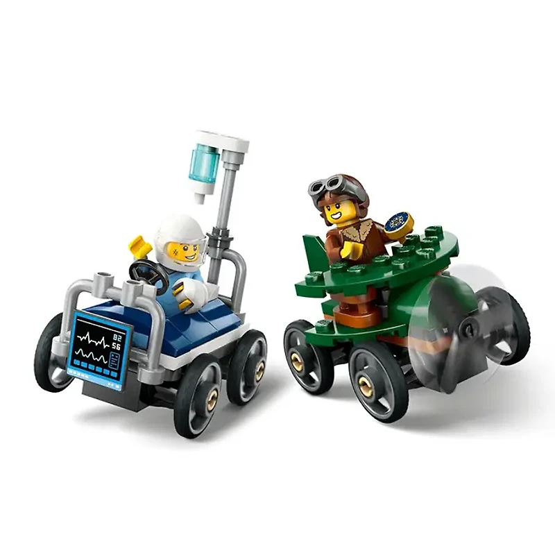 LEGO City Airplane Vs Hospital Bed Race Car Pack 70 Pieces
