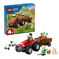 LEGO City Red Farm Tractor With Trailer And Sheep 116 Pieces
