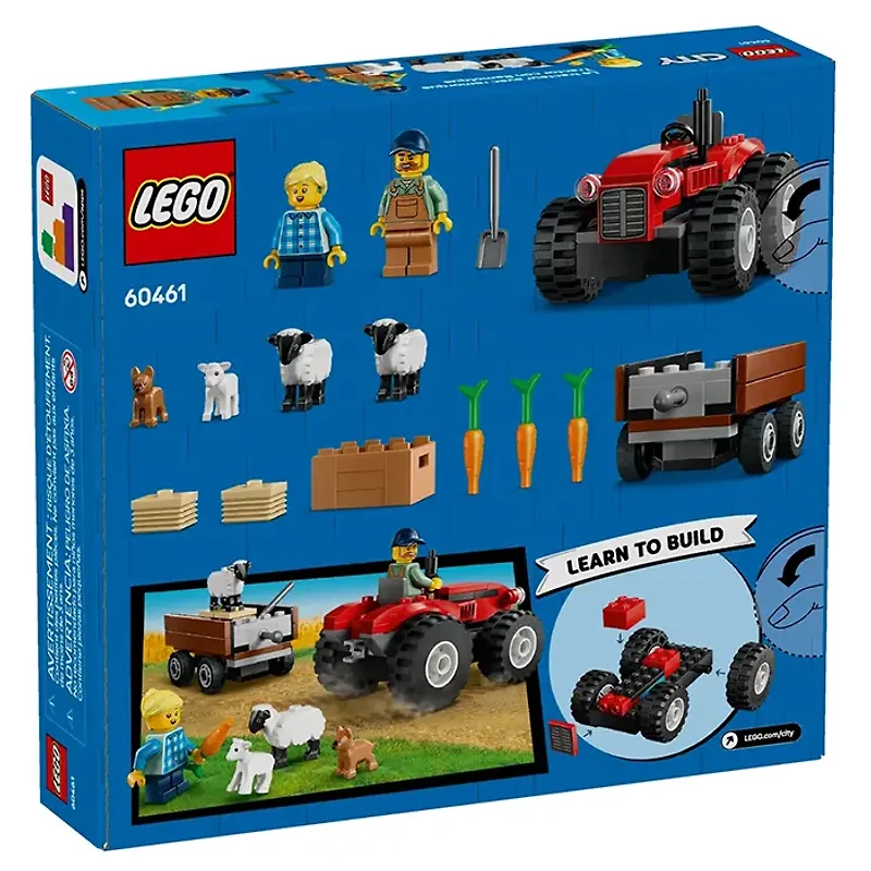 LEGO City Red Farm Tractor With Trailer And Sheep 116 Pieces