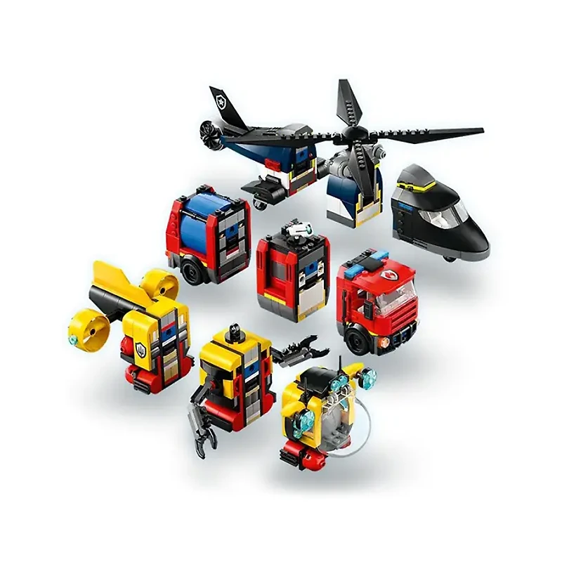 LEGO City Helicopter Fire Truck And Submarine Remix 874 Pieces