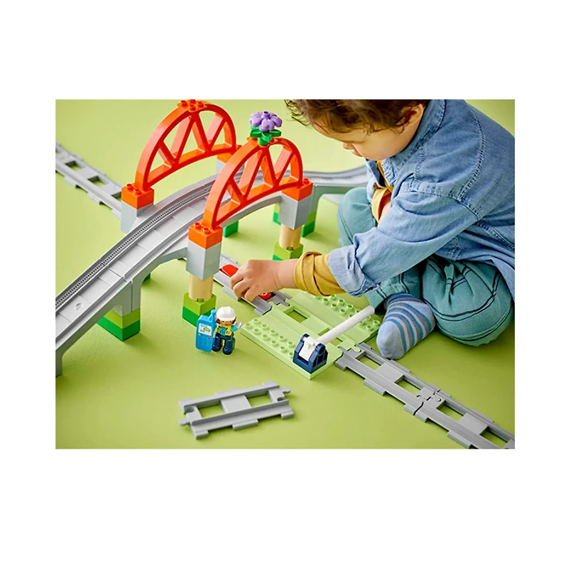 LEGO Duplo Train Bridge And Tracks Expansion Set 42 Pieces