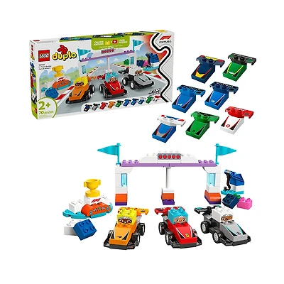 LEGO Duplo F1 Team Race Cars And Drivers 70 Pieces