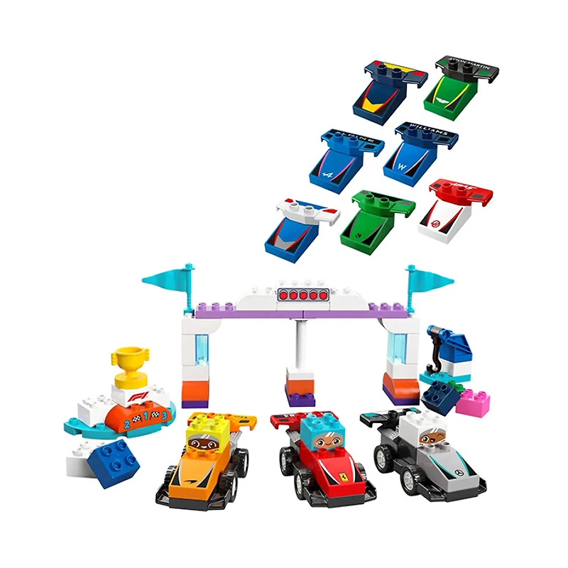 LEGO Duplo F1 Team Race Cars And Drivers 70 Pieces