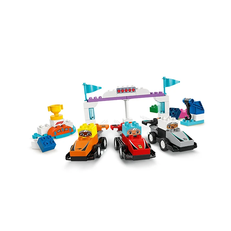 LEGO Duplo F1 Team Race Cars And Drivers 70 Pieces