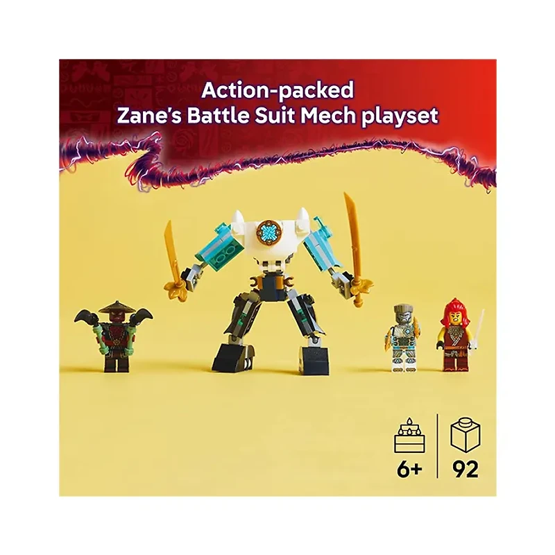 LEGO NINJAGO Zane’s Battle Suit Mech 92 Pieces