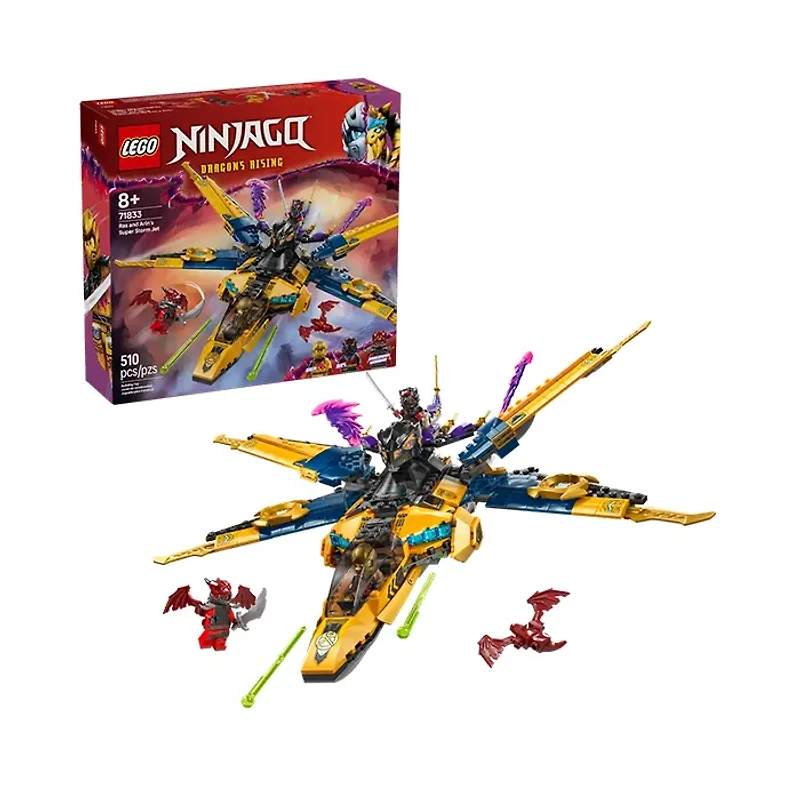 LEGO NINJAGO Ras and Arin’s Super Storm Jet 510 Pieces
